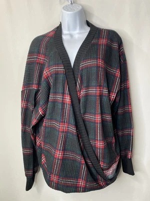 Torrid Womens Waffle Knit Shirt Size 2X Faux Wrap Grunge Fall Punk Edgy Warm Y2K - Image 1 of 4