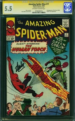 AMAZING SPIDER-MAN #17 CGC 5.5 SS SIGNED BY STAN LEE 2nd APP. OF GREEN GOBLIN 🔥 - Image 1 of 4