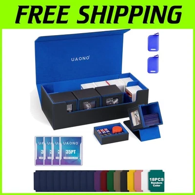 Large Capacity Card Game Deck Box with Magnetic Snap Closure - 5 Compartments - Image 1 of 4