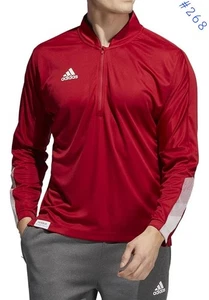 Adidas Primeblue 1/4 Zip Long Sleeve Pullover Sweater Red Men's Size Large - Picture 1 of 13