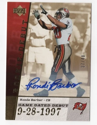Tarjeta autógrafa automática Ronde Barber 2006 Upper Deck novato debut juego fechada/40 Foto 1 de 2