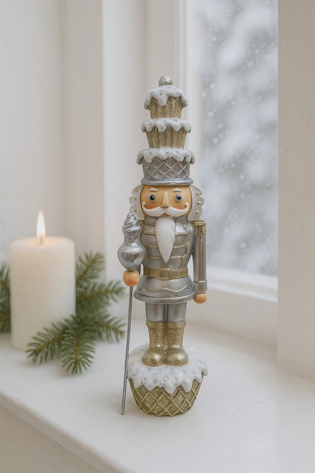 Clayre&Eef Cupcake, Nussknacker, Silber, Weihnachtsdekoration - Bild 1 von 1