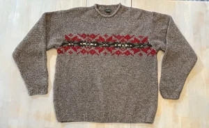 Vintage J Crew Sweater Men's XL Tall Wool Oarsman Fishermen Chunky Knit Oversize - Picture 1 of 9