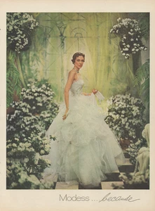 1950 Modess retro Sanitary Napkins Because Fashion Vintage Print Ad - Picture 1 of 1