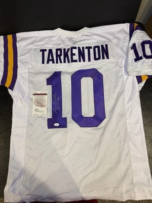 Autographed/Signed Fran Tarkenton HOF 86 Minnesota Vikings White Jersey JSA COA - Image 1 of 4