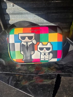Karl Lagerfeld Purse Maybelle Multicolor Crossbody Camera Bag Handbag Cat  - Image 1 of 4