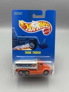 Hot Wheels Unocal 76 Tank Truck #147 7 spokes Orange Cab & Base Blue Card New - Picture 1 of 3