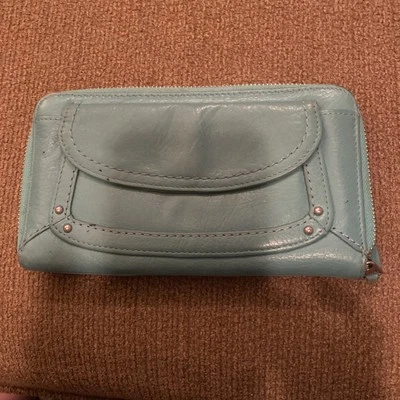 Cartera Fossil Verde Claro Top Cremallera, Bolso sin asas Tarjeta de Crédito y Moneda Foto 1 de 4