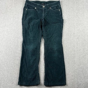 London Jean Pants Womens 2 Teal Green Corduroy Bootcut Stretch Low Rise - Picture 1 of 10