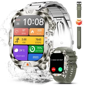 Reloj Inteligente Militar Para Hombres Impermeable Deportivo Táctico Color Plata - Imagen 1 de 8