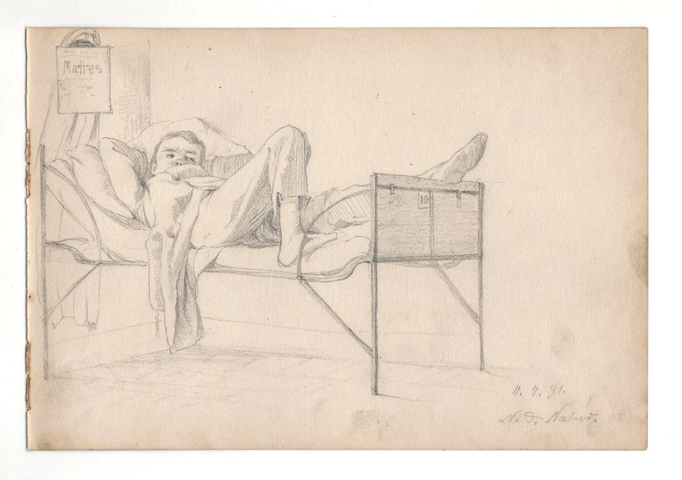 PORTRÄT EINES KAMERADEN AUS DER EINHEIT – SKIZZE DES MUSKETIERS JOHANN HAASE - Bild 1 von 1