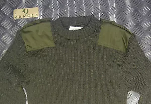 Genuine British Army, Green Commando Jumper Wool Crew Neck Very Warm All Sizes - Picture 1 of 5