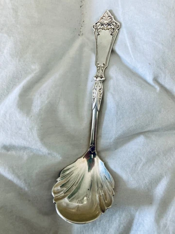Antique Sterling HOTCHKISS & SCHREUDER UNIQUE HK11  LADLE Scalloped Bowl RARE Cover