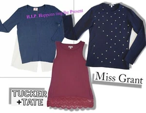 Lot of 3 Girls Tops MISS GRANT Star Studded TUCKER+TATE Tank H.I.P. Mixed Hi Low - Picture 1 of 4