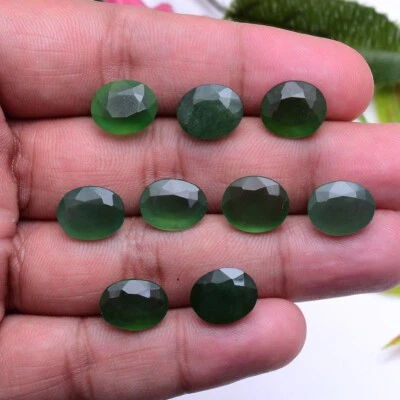 9 Pcs Natural Serpentine Untreated 12.02mm-12.21mm Oval Cut Dazzling Gemstones - Image 1 of 4