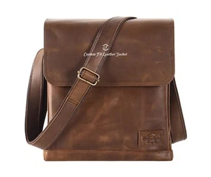 Herren Vintage Leder Büro Kuriertasche Reisetasche iPad Schulter Umhängetasche - Bild 1 von 8