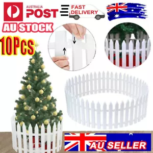 10Pcs Christmas Tree Fence Xmas Decoration DIY Decor Garden Picket Fence - Picture 1 of 9