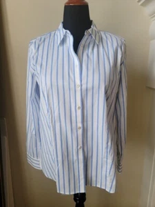 Camisa Talbots Abotonada Perfecta Blanca con Rayas Azules Nueva Con Etiquetas Talla 14 NUEVA $89.50 - Imagen 1 de 6