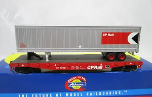 Athearn HO Scale CP Rail Canadian Pacific 50' Flat Car w/ 45' Piggyback Trailer - Picture 1 of 9