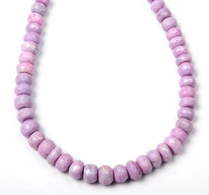 Natural Lavender Opal 8 Inch 6-9 MM Gemstone Beads Faceted Rondelle Woman Gifts - Picture 1 of 4