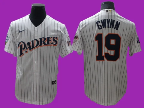 Men's Tony Gwynn #19 San Diego Padres Cool Base WHITE Stitched Jersey Cover