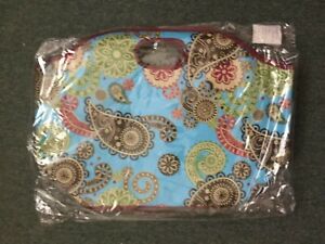 Insulated Cooler Tote Bag Multi-Color Paisley Design Zip Top Large 