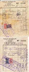 Rumänien, 1943, 2 Rechnungen/Quittungen, Firma ""Toma Dinischiotu"" - Umsatz - Bild 1 von 1