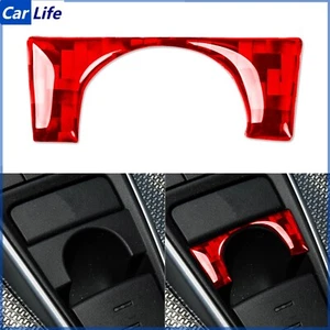 Red Carbon Fiber Interior Center Console Button Cover For Toyota Camry 2018-2024 - Picture 1 of 16