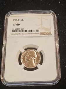 1953 NGC PF 69 JEFFERSON NICKEL FRESH HOARD (BT629) - Picture 1 of 1