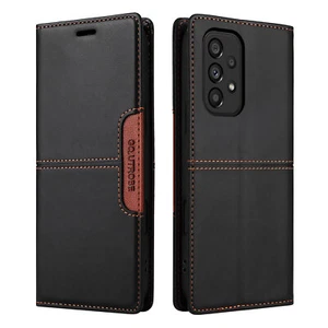 PU Leather Flip Wallet Case w/ Card Slots For Samsung Galaxy A73 A55 A35 A16 A15 - Picture 1 of 39