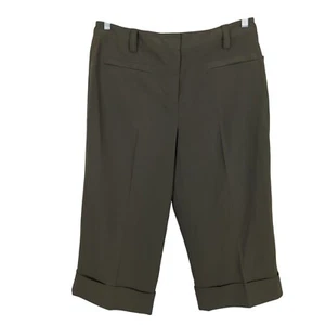 Larry Levine Stretch Olive Cropped Women's Pants Size 14 - Picture 1 of 13