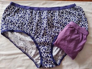 Comfort Choice Panty Brief Size 12 Women's Plus Size Stretch 100% Cotton 2 Pair - Picture 1 of 5