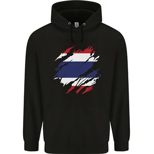 Torn Thailand Flag Thai Day Football Childrens Kids Hoodie - Picture 1 of 88