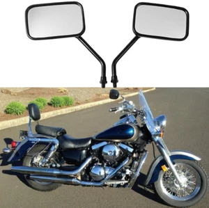 Pair Motorcycle Side Mirrors 10mm For kawasaki Vulcan VN 500 800 900 1500 1600 - Picture 1 of 14
