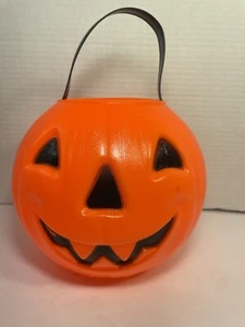 Molde soplado de Halloween 1980 calabaza Jack O’lantern cubo Carolina Enterprises de colección - Imagen 1 de 11