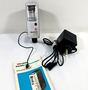 Bauer E 200 Autoblitz Flash With Cord Made In Germany Vintage - Picture 1 of 9