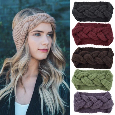 Mujeres Invierno Twist Tejido Cálido Suave Boho Diadema Envoltura para la Cabeza Banda para la Oreja EE. UU. 🎀 Foto 1 de 4