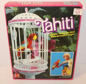 Vintage Mattel 1985 Tahiti Barbie Doll's Pet Bird with Beautiful Cage #2064, New - Picture 1 of 7