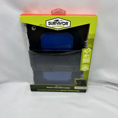 Griffin Survivor All-Terrain Rugged Case for iPad 9.7" (2017/2018)-Black & Blue - Image 1 of 4