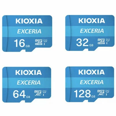 KIOXIA EXCERIA 16GB 32GB 64GB 128GB microSD Memory Card C10 Full HD 100MB/s UK - Image 1 of 3