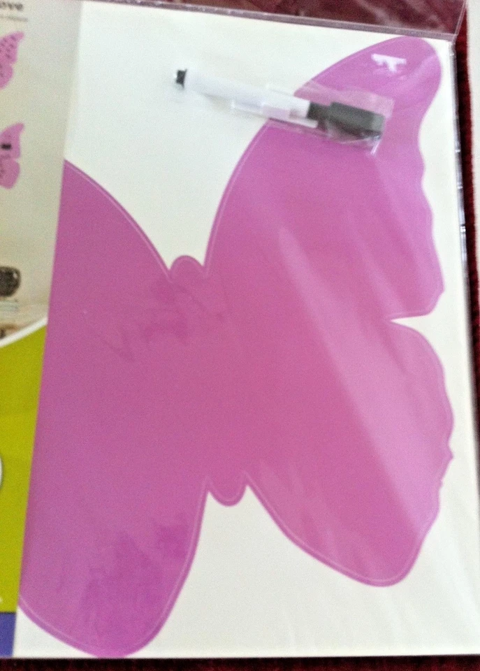 PKG of 3 LARGE WALL-POPS - 13" POP-ART BUTTERFLY Dry-Erase Msg Wall Decal - USA - Image 1 of 4