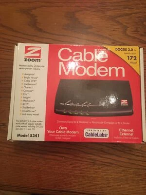 Zoom DOCSIS 3.0 Cable Modem Black MODEL 5341 - Image 1 of 4