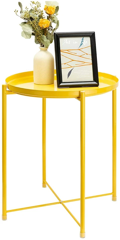 Small Round End Side Living Room Coffee Table Bedroom Storage Shelf Organizers - Image 1 of 1