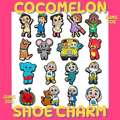 CHARMUPYOURLIFE COCOMELON SHOE CHARM Clog Shoe TV Movies Film Character JIBBITZ BUS KIDS