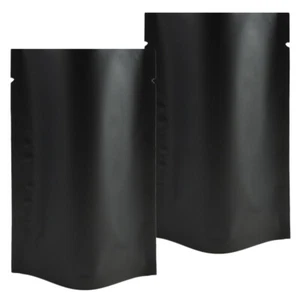 100x Frosted Black Metallic Foil Standing Top Fill Bags 10x16cm 4x6.5in - Picture 1 of 3