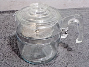 Vintage Pyrex Glas Kaffeekanne 7756 B Herdplatte Kaffeemaschine ohne Korbdeckel - Bild 1 von 5