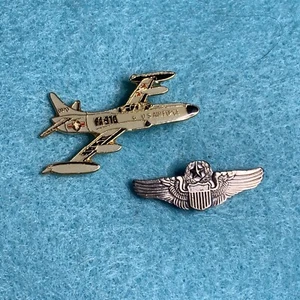 Pin estrella de alas de piloto de la Fuerza Aérea de los Estados Unidos y pasador de avión de EE. UU. - Imagen 1 de 9