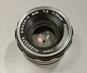 Nikon 50mm f/2 Nikkor-H Auto Nippon Kogaku Pre AI Mount Lens - Picture 1 of 5