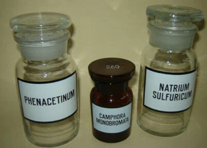 3 ANTIGUAS FARMACIA BOTICARIO BOTELLA VIDRIO FRASCO ESMALTE ETIQUETA RARO - Imagen 1 de 4