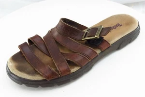 Sandali donna Timberland taglia 7 M marroni in pelle con slide 78311 - Foto 1 di 7